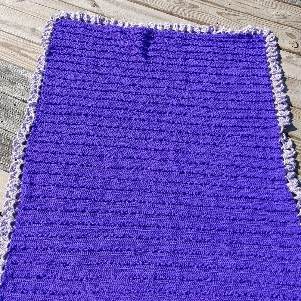 Hand Crochet Purple Lavender Lace Like Crochet Tri